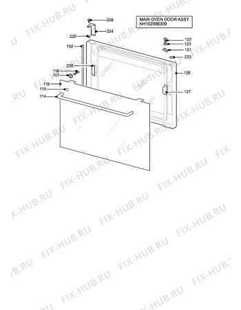 Взрыв-схема плиты (духовки) Parkinson Cowan SN55TCWN - Схема узла H10 Main Oven Door (large)